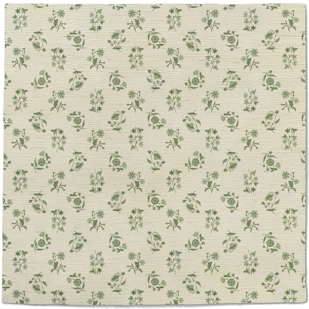 Floral Cascade Grasscloth Wallpaper - Gentle Fawn | Papier