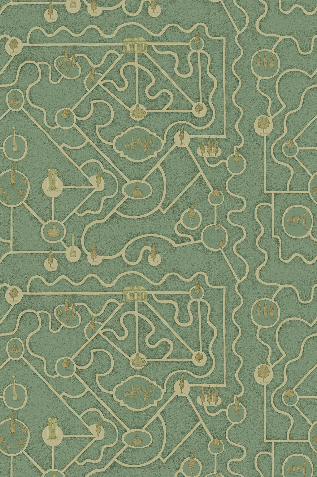 Labyrinth Wallpaper Teal Sample Papier